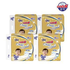 [군 기저귀] 프리미엄 밴드 특대형(XL) 28P x 4팩 (2박스 구매 시 물티슈 증정)
