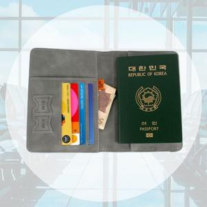 연회색 여권 케이스 가죽 기본 RFID차단 해외여행