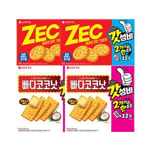 롯데웰푸드 빠다코코낫 600g(300g, 2입), 1개 + 롯데제과 제크 600g(300g, 2입), 1개 (총 4개)