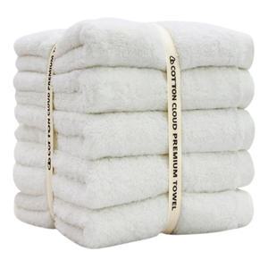 코튼클라우드 호텔타올 코마사 40수, 화이트 (리본포장), 210g, 5개입, 1개