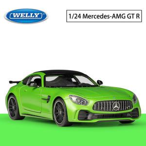 Welly 1 24 메르세데스 벤츠 AMG GT R 합금 스포츠카 모델 다이캐스트 금속 레이싱 카 높은 시뮬레이션 어린이 선물
