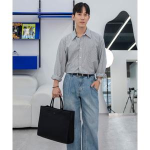 [매장정품] JILLSTUART MEN ACC [질스튜어트 X 삭형][ROGAN]블랙 레더 심플 토트백