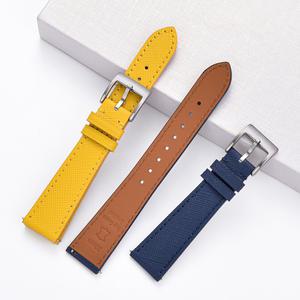 새로운 디자인 퀵 릴리스 빈티지 스티치 가죽 시계 스트랩 18mm 19mm 20mm 21mm 22mm 23mm 24mm Saffiano