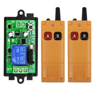 무선 rf 리모컨 스위치 릴레이 출력 라디오 리시버 및 433 MHz 리모컨 차고 문짝 오프너, 2000m DC 12V 24V