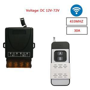 무선 주파수 리모컨 스위치, 무선 릴레이 리시버 및 송신기, 1000 미터 장거리, 433Mhz, DC12V, 24V, 30A