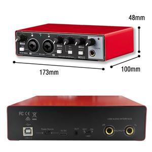 사운드 카드 스튜디오 레코드 전문 USB 오디오 인터페이스 장비 루프백 모니터링 녹음용 48V 팬텀