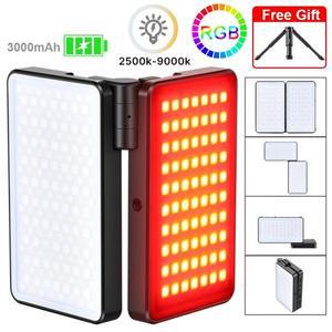 상단: 사진용 R316 접이식 RGB 비디오 조명 2600K-12000K 3200mAh LED 카메라 Vlog 채우기