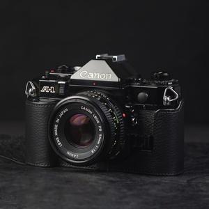 Canon A1 케이스 수제 호환 가죽 하프 필름 카메라 보호 F1/AE-1 사진 액세서리