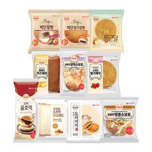 기린빵 10종 세트(땅콩샌드 카스테라 빅단팥빵 꿀호떡 소보로 등)