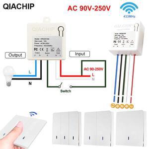 433Mhz 스마트 라이트 스위치 LED 푸시 버튼 공용 무선 원격제어 AC90  250V 10A 램프 용 1CH 릴레이 컨트