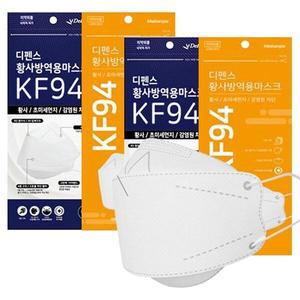 [기타][100매] KF94 디펜스 마스크 대형 국산 비말차단 황사방역 보건용 화이트