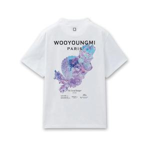 우영미 화이트 3D 코랄 백로고 티셔츠 W251TS05701W