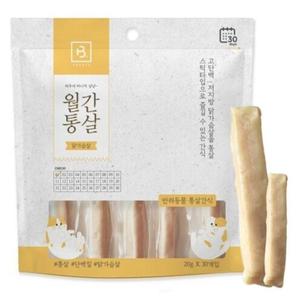 고양이 통살 간식 닭가슴살 30개입 1P 져키 소시지