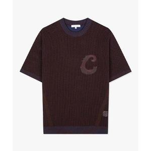 리버클래시 24SS LKS51359다크브라운 투톤 메쉬 그래픽 반팔 니트 ML833409