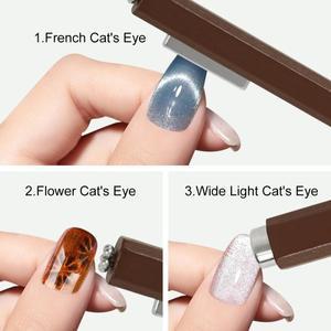 1Pcs 3In1 고양이 눈 마그네틱 네일 손톱  아트 스틱 시가 모양 3 배 자석 힘 프랑스어 라인/꽃 손톱 도구