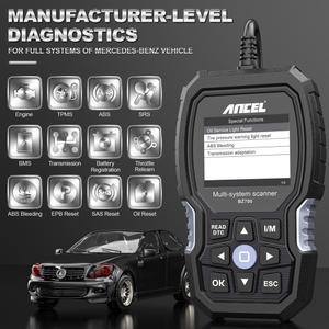 자동차 모든 OBD2 리더 ABS BZ700 용 ANCEL TPMS 벤츠 도구 스캐너 시스템 재설정 SAS 메르세데스 코드 진단 자동