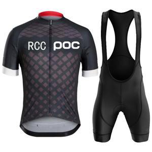 RCC POC 프로 자전거 팀 반팔 저지 세트 Mllot Ciclismo 남성용 여름 통기성 사이클링 의류 2024