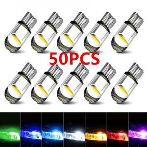 10/20/50PCS 화려한 T10 DC 12V 자동차 LED 빛 Canbus 유리 COB 6000k 독서 돔 램프 마커 웨지 번호판 전구