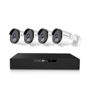 글로벌아이넷 로보뷰 NVR 8채널 AI CCTV PoE 4K UHD 녹화기 + N5 5MP PoE IP 카메라 4대 세트