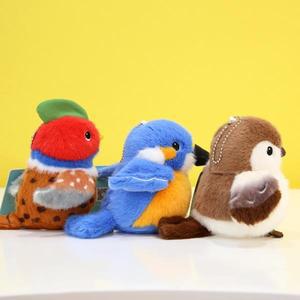 11cm 사랑스러운 Cockatiel Tit 키위 새 인형 가방 펜던트 귀여운 시뮬레이션 Kingfisher 봉제 실물 같은
