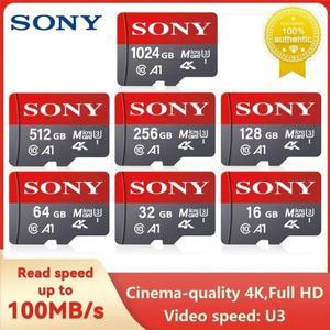 소니 마이크로 TF SD 카드 메모리 익스트림 1 테라바이트 512GB U3 V30 4K 전화 컴퓨터 카메라 용 플래시