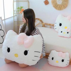 Sanrio Anime 귀여워 헬로 키티 백 쿠션 베개 소파 침대 창 홈 장식 포옹 봉제 인형 크리스마스 선물
