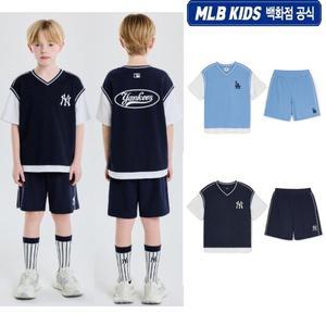 [MLB키즈](강남점)[백화점 공식](단독) 25SS 바시티 베스트 반팔 세트 (2color) 7AS1V0353