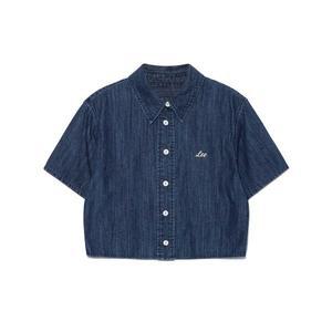 매장정품 리 LEE 우먼 숏 크롭 데님 반팔 셔츠 인디고 다크 LE2502SS62ID 558369
