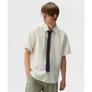 마인드브릿지 MINDBRIDGE COUTURE스트라이프 오버핏 반팔 셔츠 MZWS3174 634252