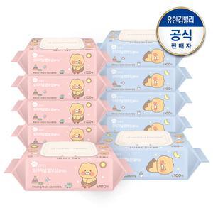 그린핑거 오리지널 엠보싱 물티슈 카카오 캡형 100매X10팩