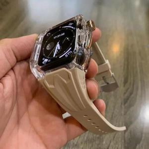 반투명 케이스 보호 케이스 + 애플워치호환 Ultra 2/1 용 TPU 스트랩 49mm 팔찌 시리즈 10 9 8 7 6 5 46/45