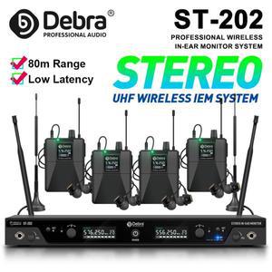 Debra ST-202 전문 무선 이어폰 모니터 시스템 UHF 스테레오 드러머 스튜디오 무대 공연용 560-590MHz