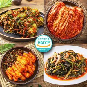 (HACCP) 국내산 재료 김치1kg 모음 열무 총각 배추 김치 오이소박이 깍두기 / 반찬 BEST 1kg 15종