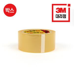 3M 투명박스테이프 포장테이프 황색 40M 박스(50개)