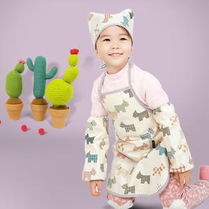 유아용 순면앞치마 세트 아이러브독