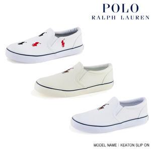 [롯데백화점]폴로랄프로렌 화이트 캔버스 슬립온 단화 스니커즈 3종택1 KEATON SLIP ON RFS11500505506-W 2