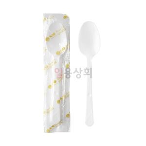 일회용 숟가락 BW 177mm 줄줄이 개별포장 1500개 백색
