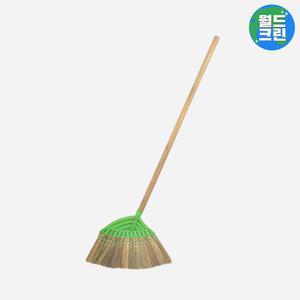 월드크린 니스 롱 갈대비 만능 청소용 실내 미용실 업소용 학교 긴 수수 싸리 빗자루