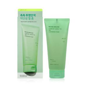 라운드어라운드 컴포트 그린티 약산성 클렌징 젤 폼 200ml - 클렌져 2차 거품 세안제 R