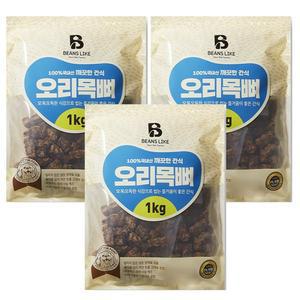 빈즈라이크 오리 목뼈 3kg (1kgx3팩) 대형견 간식
