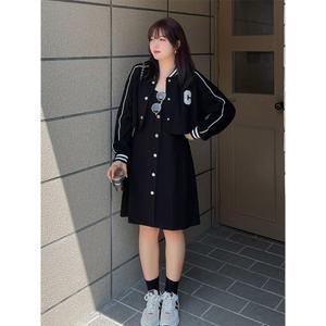 둥근라인 봄가을 야구자켓원피스 빅싸이즈 투피스