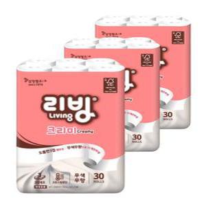 리빙 크리미 도톰한 화장지 3겹 25m 30롤 3팩