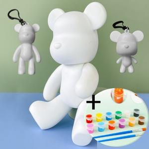왕초보 DIY 베어브릭 세트 5종택1 (붓 물감포함)어린이 학교 행사 미술수업