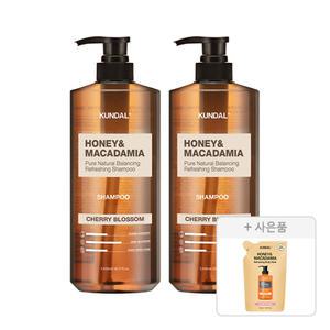 쿤달 네이처 샴푸, 체리블라썸, 1058ml, 2개 + 증정(바디워시 리필팩, 베이비파우더, 400ml)