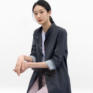 [지센] 잔스트라이프 밴드넥 셔츠 자켓 LCCAN323_NA