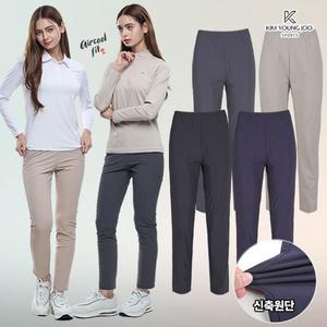 [이지바이]김영주스포츠 여름 에어쿨핏 여성 기능성 벤츄리 아이스 밴딩 트레이닝 슬림핏 바지(W5SP04)