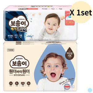 보솜이 팬티 기저귀 남아 점보 18p + 여아 26p 특대