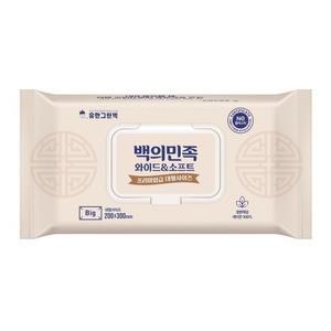 백의민족 생분해 빅사이즈 물티슈 60매 12팩