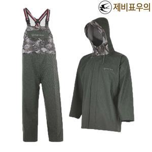 M- 제비표 우의 FM-101 해상 작업복 OD그린+카모 각별매 상의 멜빵바지 M~2XL 자켓 하의 바다 양식 양어 일
