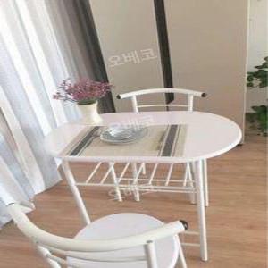 베란다테이블세트 2인용식탁 반타원 작은 심플 세라믹 포세린